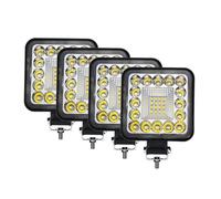 Rdtnvc Per Jeep 96W Barra Luminosa A LED Faretto 12V 24V Luce Lavoro Per Auto Camion Barca Trattore ATV Fuoristrada 4X4 Per Mini Fari A LED Principale Fari Faro(4Pcs Square 96W)