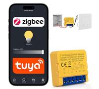 RDTOK Zigbee, interruttore dimmer smart Zigbee, interruttore dimmer a 2 prese, interruttore automatico, interruttore della luce Alexa Smart Life/Tuya app, controllo vocale/timer, compatibile Alexa