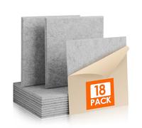 Rdutuok Confezione da 18 pannelli acustici autoadesivi, 30 x 30 x 1 cm, pannelli acustici quadrati ad alta densità, per pareti, insonorizzanti, per sale di registrazione, uffici, casa e pareti, colore