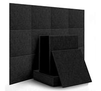 Rdutuok - Pannelli acustici ad alta densità, 30 x 30 x 1 cm, con bordi smussati, insonorizzati, per sala registrazioni, uffici, decorazione della casa e della parete, colore: nero