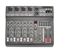 RDVXI Mixer Audio, Mixer DJ A 4 Canali Console di Missaggio Professionale 16 DSP Alimentazione Phantom 48V Individuale Riproduzione USB Registra Tavolo Professionale