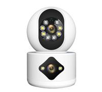 RDVXI Telecamere di Sicurezza, 4MP Dual Lens Macchina Fotografica Baby Monitor Doppio Schermo 4X Zoom Digitale Auto Tracking Ai Rilevamento Umano CCTV Interna Video sorveglianza(4MP ADD 128G SD Card)