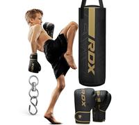 RDX 12KG Bambini Sacco da Boxe 2ft e Guantoni Set 6oz, Riempito Junior KARA Pelle di Maya Sacchi Pugilato per Muay Thai, Sparring, Kickboxing Allenamento, Arti Marziali, MMA