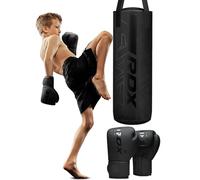 RDX 12KG Bambini Sacco da Boxe 2ft e Guantoni Set 6oz, Riempito Junior KARA Pelle di Maya Sacchi Pugilato per Muay Thai, Sparring, Kickboxing Allenamento, Arti Marziali, MMA