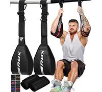 RDX AB Cinghie per Addominali, Maya Hide Pelle Abs Straps, Imbottite Appendere con Moschettone per Allenamenti Della Forza del Corpo, Fitness Sollevamento Gambe Allenamento Braccia Supporto Uomo Donne