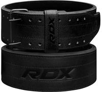 Cintura per sollevamento pesi RDX, 10 mm e 13 mm in vera pelle, approvata IPL USPA, supporto lombare con fori regolabili Powerlifting Bodybuilding Fitness (13MM Nero, M)