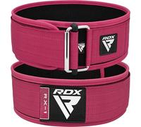 RDX Cintura per sollevamento pesi da donna 4 "Supporto lombare regolabile Bodybuilding,Powerlifting Allenamento funzionale XS ROSA