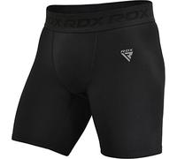 RDX Compressione Pantaloncini, Uomo MMA Boxe Termici Sudore Pugilato Shorts Palestra Muay Thai Kick Boxing, Base Layer Boxe Shorts per la Arti Marziali Grappling Fitness Sport Palestra Sportivi Nero