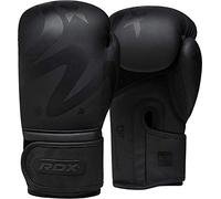 RDX Guanti da boxe Sparring Muay Thai Pro Training, Maya in pelle, kickboxing pesante sacco da boxe Focus Mitts pad doppio allenamento palla MMA Fitness palestra Bagwork, palma ventilato, uomo nero