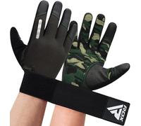 RDX Guanti Palestra Sollevamento Pesi Fitness, Touch Screen Dito Completo Gloves con Lunghi Polso Protezione Presa, Casa Gym Powerlifting Bodybuilding Ciclismo Calisthenics Allenamento, Uomo Donna