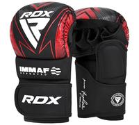 RDX IMMAF Guanti da Sparring Grappling Approvati, Adulti e Bambini Design Ibrido di Grado Professionale per Livello Competizione e Allenamento, Palmo Aperto Ventilato, Cinghie da Polso Regolabili