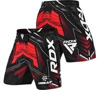 RDX IMMAF - Pantaloncini da combattimento e allenamento MMA, tessuto leggero con elastico in vita, design con spacchi laterali per una mobilità completa, adatti per MMA, boxe, muay thai, kickboxing,