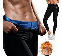 RDX Leggings da Sauna da Donna, Reach Compliant Oeko Tex 100 Certificato, Pantaloni da Donna Tessuto Riscaldato Elasticizzato in PU, Controllo della Pancia, Cerniera Laterale Regolabile a Vita Alta
