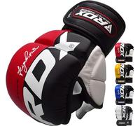 RDX MMA Gloves for Martial Arts Training And Grappling, Approved By SMMAF, Palm-O Maya Hide Leather Sparring Mitts, Good for Kickboxing, Muay Thai, Cage Fighting, Punching Bag And Combat Sports
