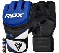 RDX MMA Guanti da allenamento, Maya Hide in pelle, guanti da boxe Grappling Sparring, ventilati aperti palmo, protezione da polso mano, kickboxing, muay thailandese, arti marziali combattimento guanti