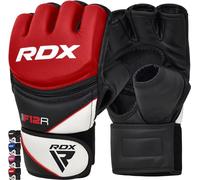 RDX MMA - Guanti da allenamento, Maya Hide in pelle, guanti da boxe Grappling Sparring, ventilati aperti palmo, protezione da polso mano, kickboxing, muay thailandese, arti marziali combattimento