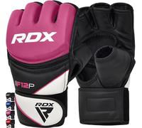 RDX MMA Guanti Grappling Arti Marziali Allenamento, Maya Hide Pelle, Palmo Aperto Imbottitura Guantoni, Gabbia Gloves Per Kickboxing Sparring Muay Thai Sacco Boxe Combattimento, Uomo Donna