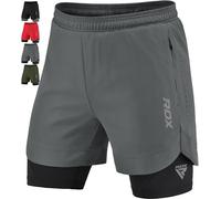 RDX Pantaloncini Running Uomo, Sportivi Running Bermuda, Elastici Leggeri Ad Asciugatura Rapida con 2 con Cerniera e 2 Tasche per Telefono per Allenamento Fitness, Jogging, Nuoto, Ciclismo, Yoga