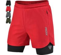 RDX Pantaloncini Running Uomo, Sportivi Running Bermuda, Elastici Leggeri Ad Asciugatura Rapida con 2 con Cerniera e 2 Tasche per Telefono per Allenamento Fitness, Jogging, Nuoto, Ciclismo, Yoga
