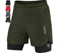 RDX Pantaloncini Running Uomo, Sportivi Running Bermuda, Elastici Leggeri Ad Asciugatura Rapida con 2 con Cerniera e 2 Tasche per Telefono per Allenamento Fitness, Jogging, Nuoto, Ciclismo, Yoga