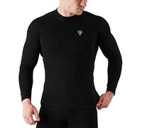 RDX Rash Guard Mens Gilet a Compressione Manica Lunga Quick Dry Muta Surf Swim Top MMA Training Sparring Gilet Termico per Ciclismo su Strada