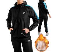 RDX Tuta Sauna Dimagrante Donna, Reach Oeko Tex 100 Certificato, Anti Rip Sudore Dimagranti Tute Cappuccio, Tuta per Sudare Tuta Termica Sports Boxe MMA Palestra Allenamento Top Pantaloni Set