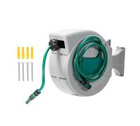 Rdxanc Avvolgitubo retrattile da giardino, avvolgitubo da parete, con ugello spruzzatore multiplo, blocco di qualsiasi lunghezza/sistemi di ritorno lento