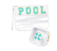 Rdxanc Confezione da 2 trousse trasparenti alla moda con cinturino da polso, accessori per donne e ragazze, organizer per cosmetici da viaggio, come da immagine, A