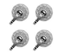 Rdxanc Confezione da 4 ganci vintage a ventosa per bagno, in ABS e acciaio, per porte in vetro e Windo