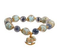 Rdxanc Elegante braccialetto con perline naturali di cristallo che si illumina al buio, ideale per una notte fuori, comodo e adatto per varie occasioni