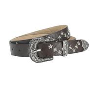 RDYBGBD Cinture Cintura Larga da Donna in Stile Punk Versatile E alla Moda Tempestata di Stelle A Cinque Punte, Denim Unica-Marrone Scuro-Lunghezza 107 Larghezza 2,8