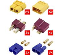 Reely re 6699867 connettore maschio per batteria xt60 spina a t ec3 dorato 1