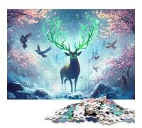 Re dei cervi elegante Puzzle in Legno Adulto 1000 Pezzi Per Gioco Familiare Regalo Per Amore E Amico Gioco Education Decorazione Interna Unica Stress Relief 1000pcs (75x50cm)