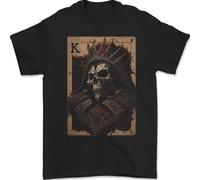 Re Dei Mazzi Skull King Gothic T-Shirt Uomo 100% Cotone