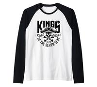 Re dei Sette Mari Wild Abstract Skull Real Gangs Maglia con Maniche Raglan