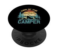 Re del Camper Retro Vintage Camping Travel PopSockets PopGrip Adesivo