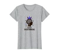 Re del Pensiero eccessivo: Witty Brain Crown Maglietta, Donna, Grigio Melange, 3XL