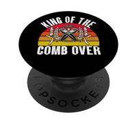 Re del pettine sopra il barbiere PopSockets PopGrip Adesivo