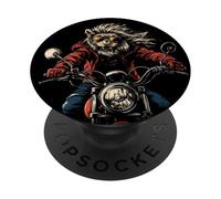 Re della giungla incontra la strada su una moto PopSockets PopGrip Adesivo