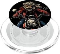 Re della giungla incontra la strada su una moto PopSockets PopGrip per MagSafe