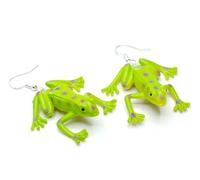 Re Delle Rane Orecchini Miniblings Pendente Giftfrosch Amazonas Verde Lilla Pois