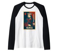 Re di diamanti, giocatori di poker, carte mazzo di poker, Hold 'em Maglia con Maniche Raglan