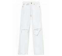 RE/DONE 90s High Rise Loose White With Rips Taglia: 24 | Jeans straight fit Outlet | Donna | Bianco