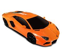 RE-EL TOYS art. 2076 Lamborghini Aventador, Auto Radiocomandata 2.4GHz, con Luci Anteriori e Posteriori. Scala 1:18 (cm 26) (Arancione)