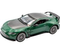 RE-EL TOYS | Aston Martin V12 Vantage 1:32 con Licenza Ufficiale, Portiere e Baule apribili, Meccanismo a retrocarica per il movimento, Scatola a vetrina (Green/Black)
