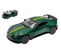RE.EL.Toys ASTON MARTIN V12 VANTAGE GREEN W/YELLOW STRIPES 1:32