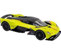 RE-EL TOYS | ASTON MARTIN VALKYRIE 1:18 con Licenza Ufficiale - Dettagli Realistici, Portiere e Cofano Apribili, Piedistallo Elegante Removibile, Scatola Vetrina per Collezione ed Esposizione (Yellow)