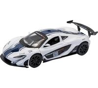 RE-EL TOYS | MCLAREN P1 GTR 1:24 con Licenza Ufficiale - Collezione in Scala, Dettagli Realistici, Portiere e Baule Apribili, Retrocarica a Molla, Scatola Vetrina Elegante (White)