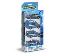 Re. El Toys Set auto modelli 4 pz scala 1:64 con retrocarica POLIZIA 0854
