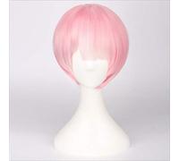 Re:Life In A Different World From Zero Graduated Ram Rem Cosplay Wig for Women Short Straight Pink Blue Anime Wig Ram